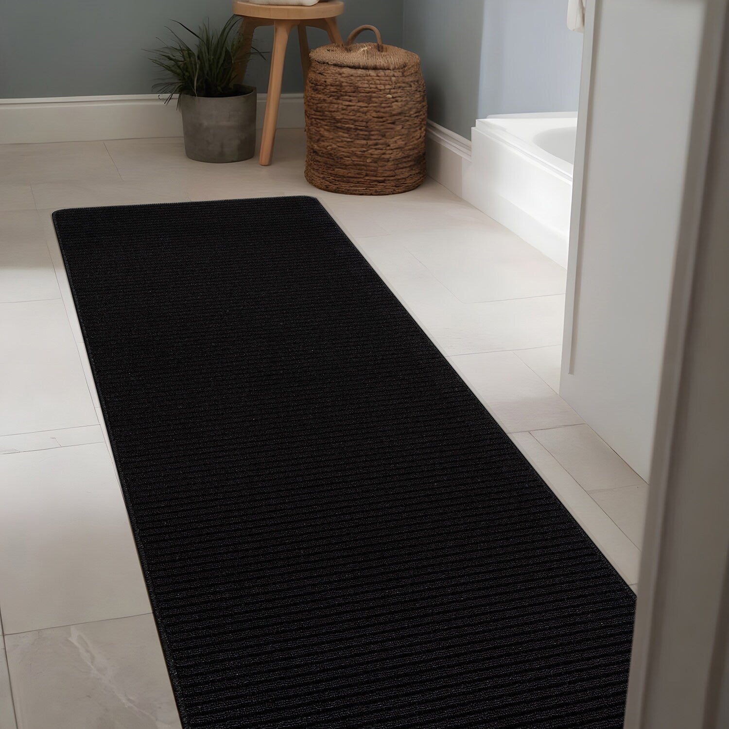 Tapis d'intérieur Beverly Rug uni, antidérapant, dos en caoutchouc, lavable