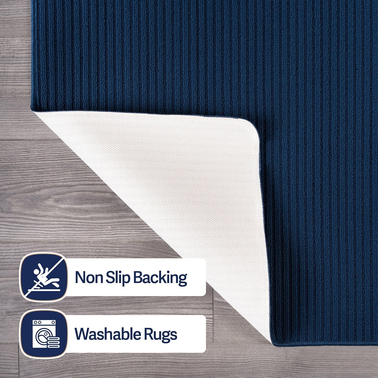 Tapis d'intérieur Beverly Rug uni, antidérapant, dos en caoutchouc, lavable