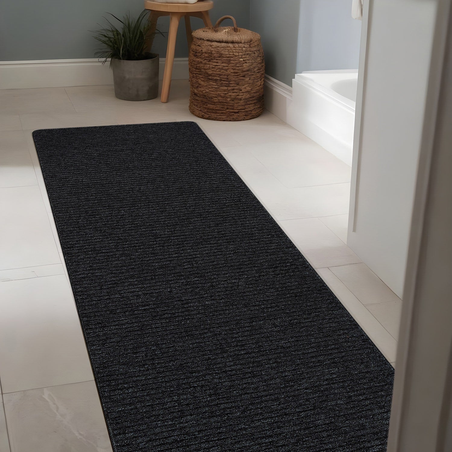 Tapis d'intérieur Beverly Rug uni, antidérapant, dos en caoutchouc, lavable
