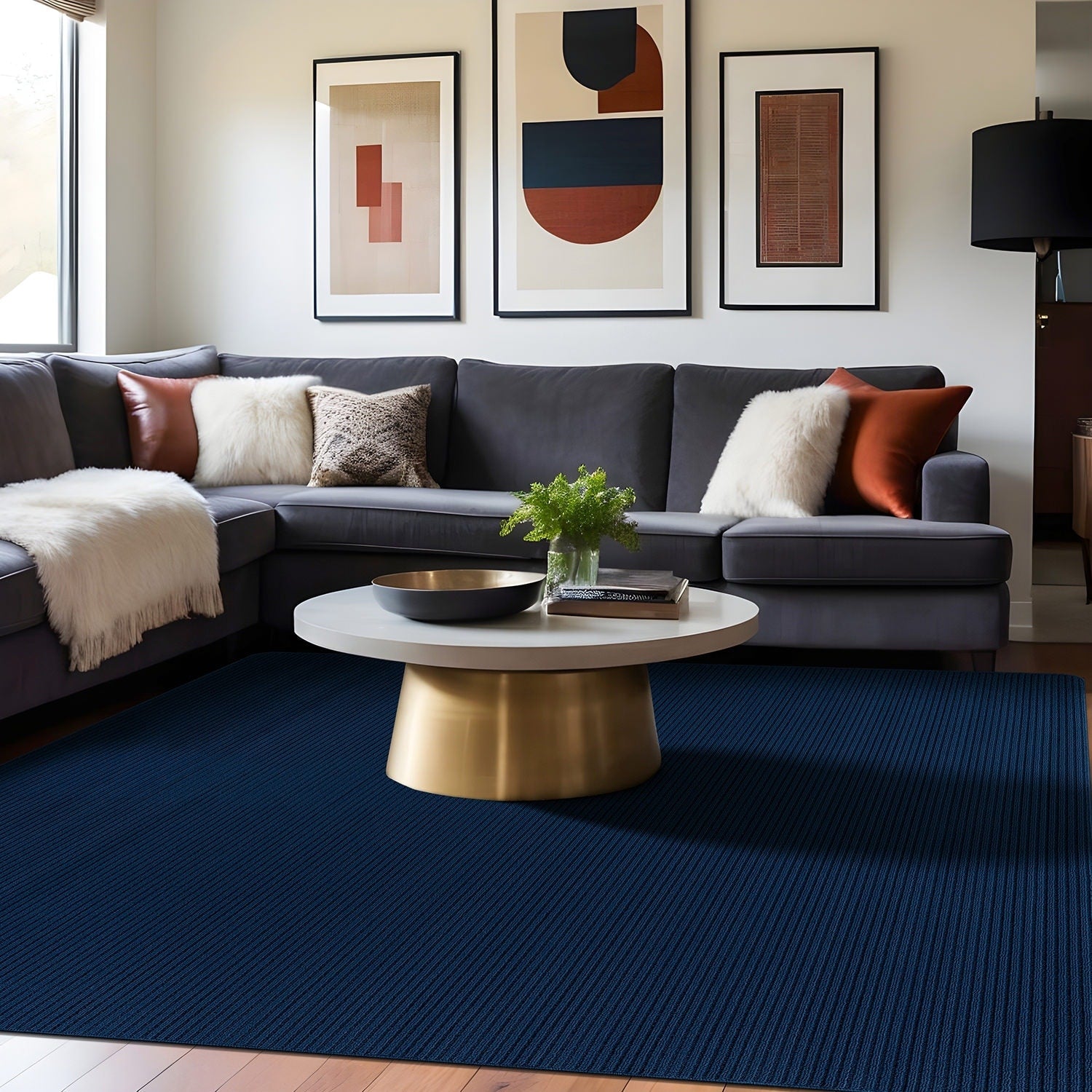 Tapis d'intérieur Beverly Rug uni, antidérapant, dos en caoutchouc, lavable