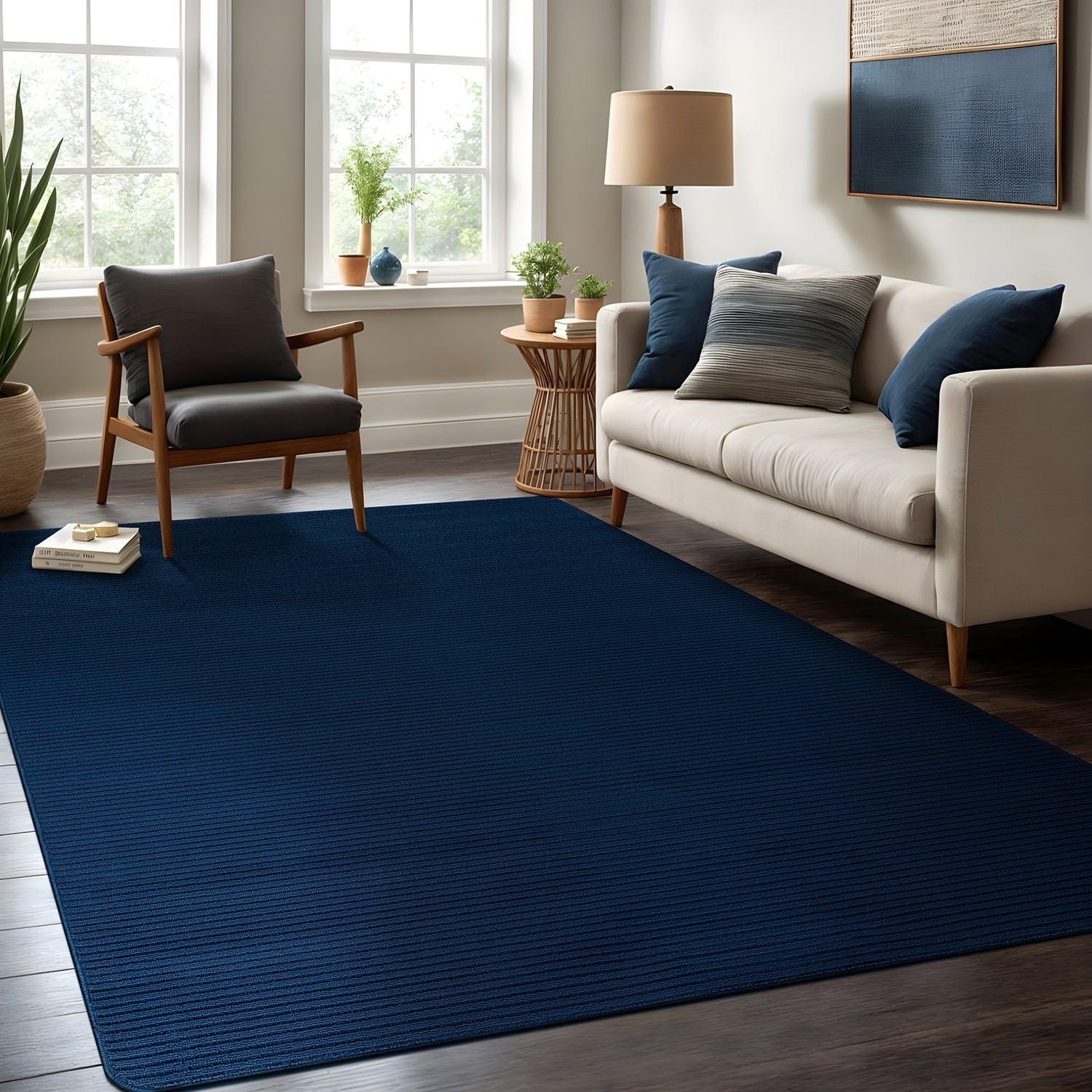 Tapis d'intérieur Beverly Rug uni, antidérapant, dos en caoutchouc, lavable