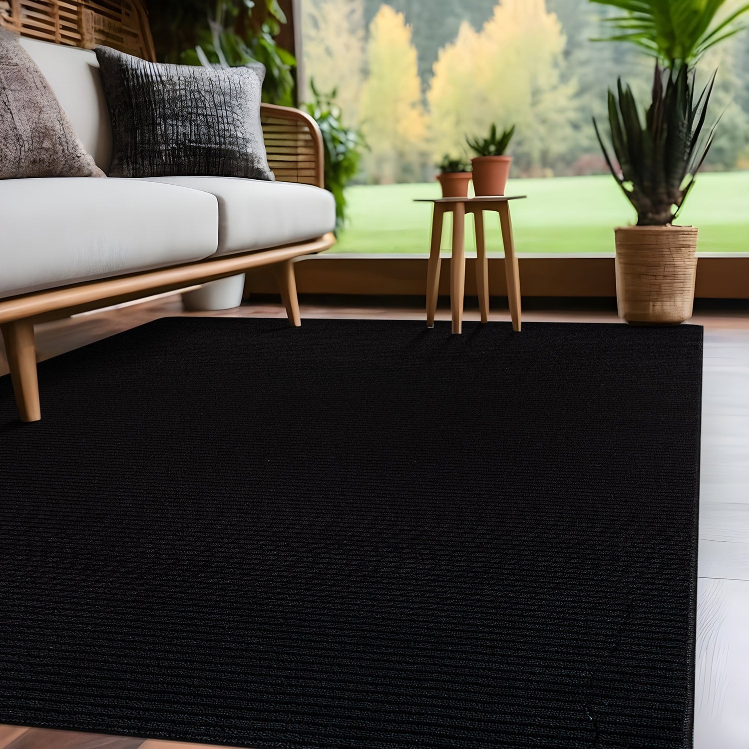 Tapis d'intérieur Beverly Rug uni, antidérapant, dos en caoutchouc, lavable