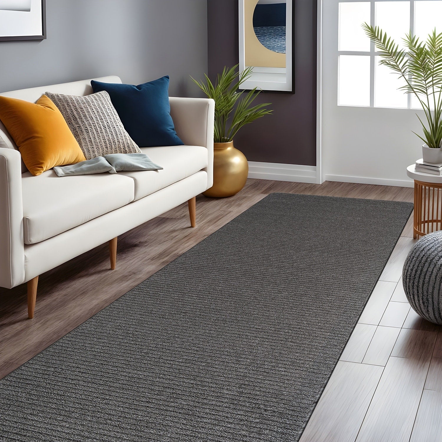 Tapis d'intérieur Beverly Rug uni, antidérapant, dos en caoutchouc, lavable