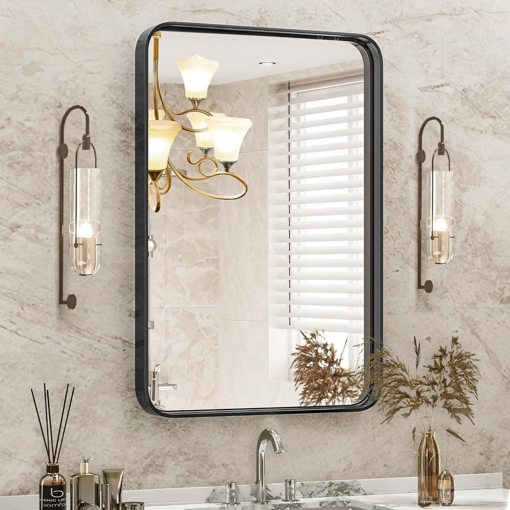 Modern Metal Frame Wall Mounted Bathroom Vanity Mirror with 5-year warranty