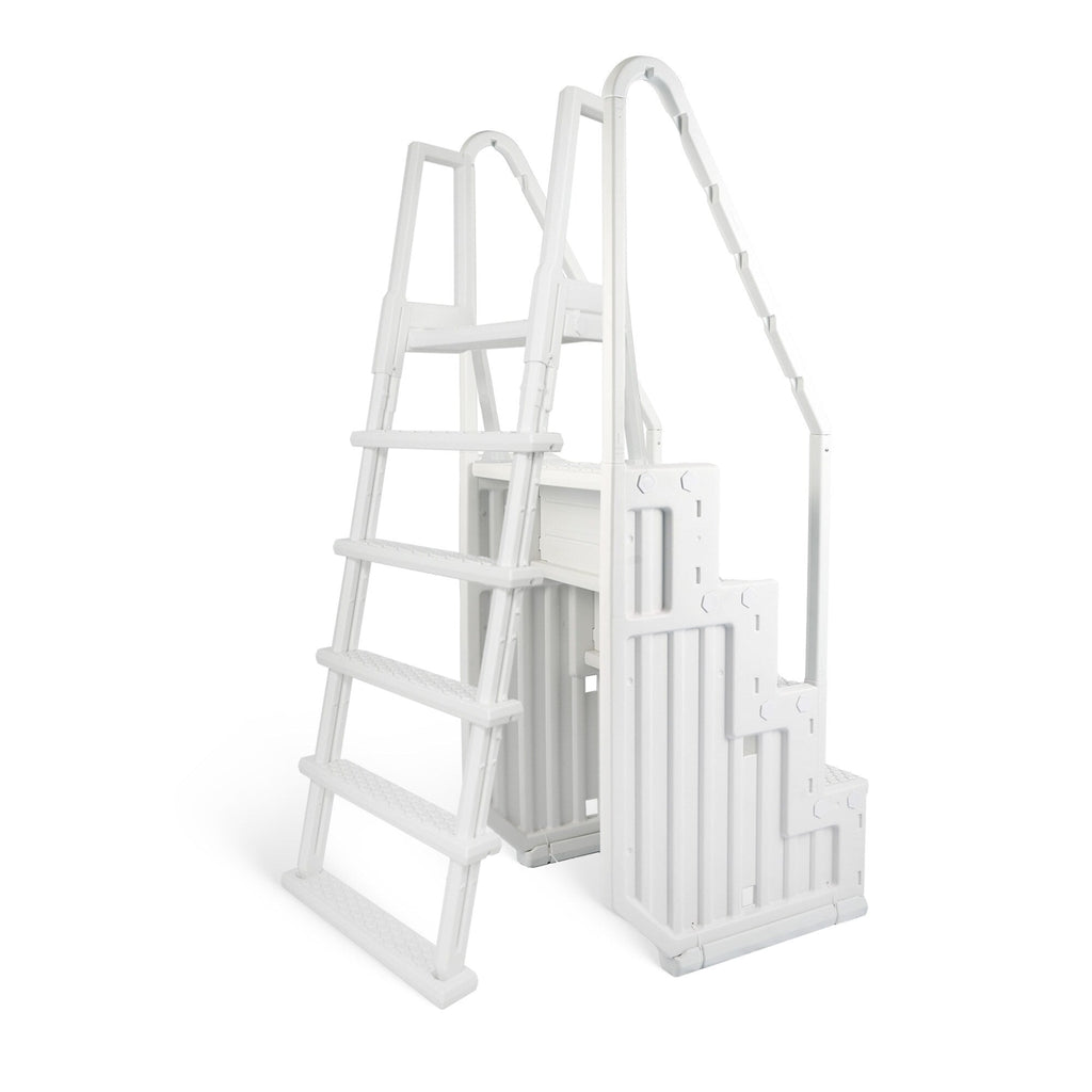 Escabeau de piscine Blue Wave Easy avec échelle extérieure pour piscines hors sol – 82,5 cm (l) x 142 cm (P) x 206 cm (H)