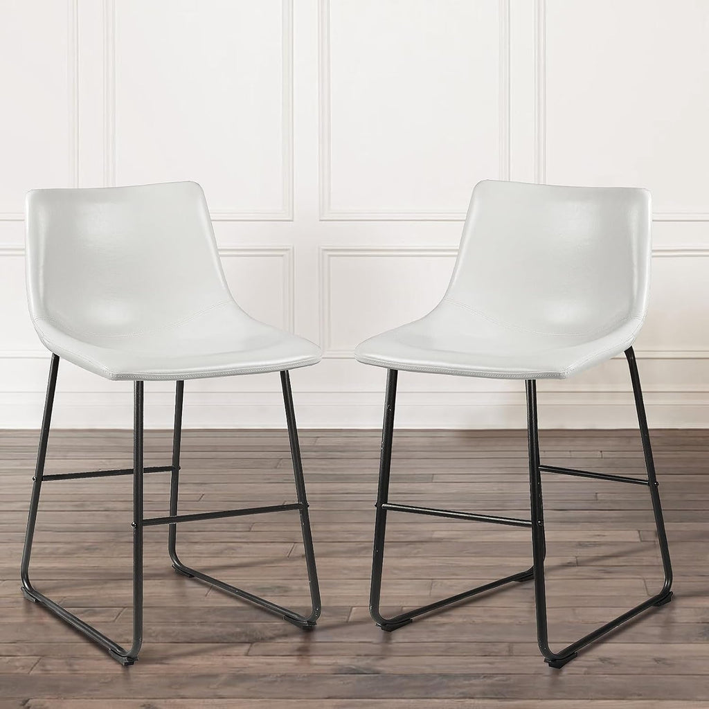 Bossin 18/26/30 inch Bar Stools,Counter Height Bar Stools with Back Modern PU Leather Stools Dining Chair with Footrest