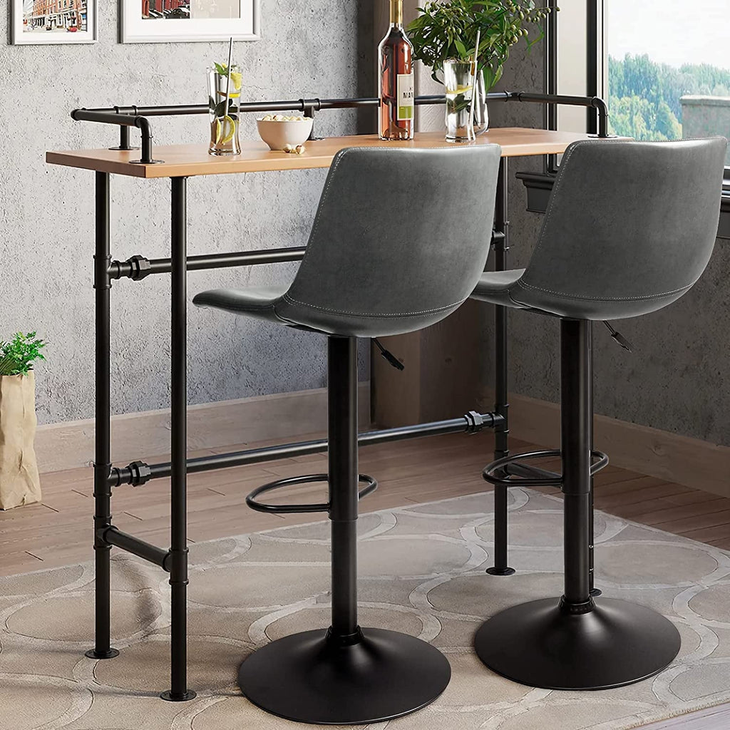 Bossin Adjustable Swivel Bar Stools with Backs – Counter Height