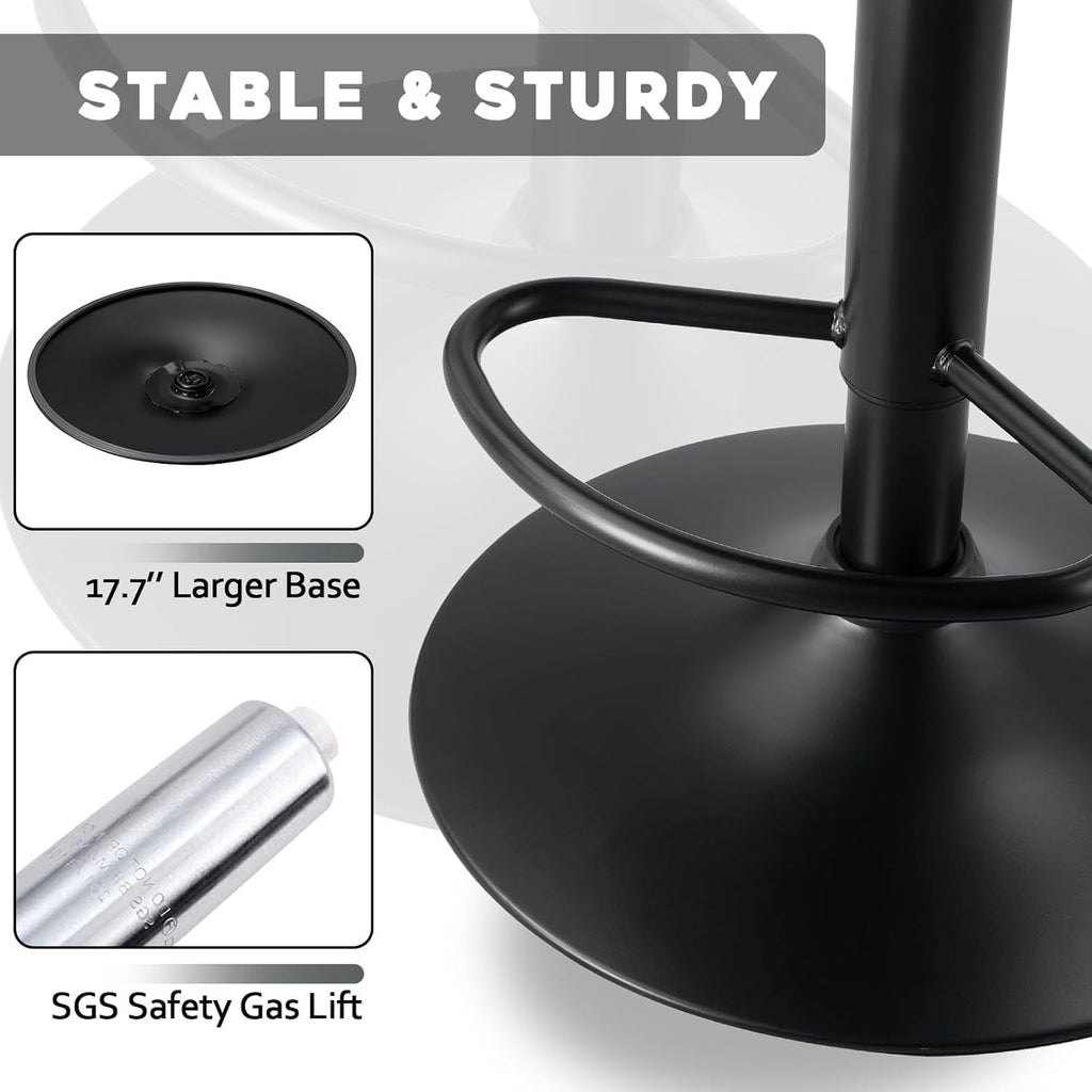 Bossin Adjustable Swivel Bar Stools with Backs – Counter Height