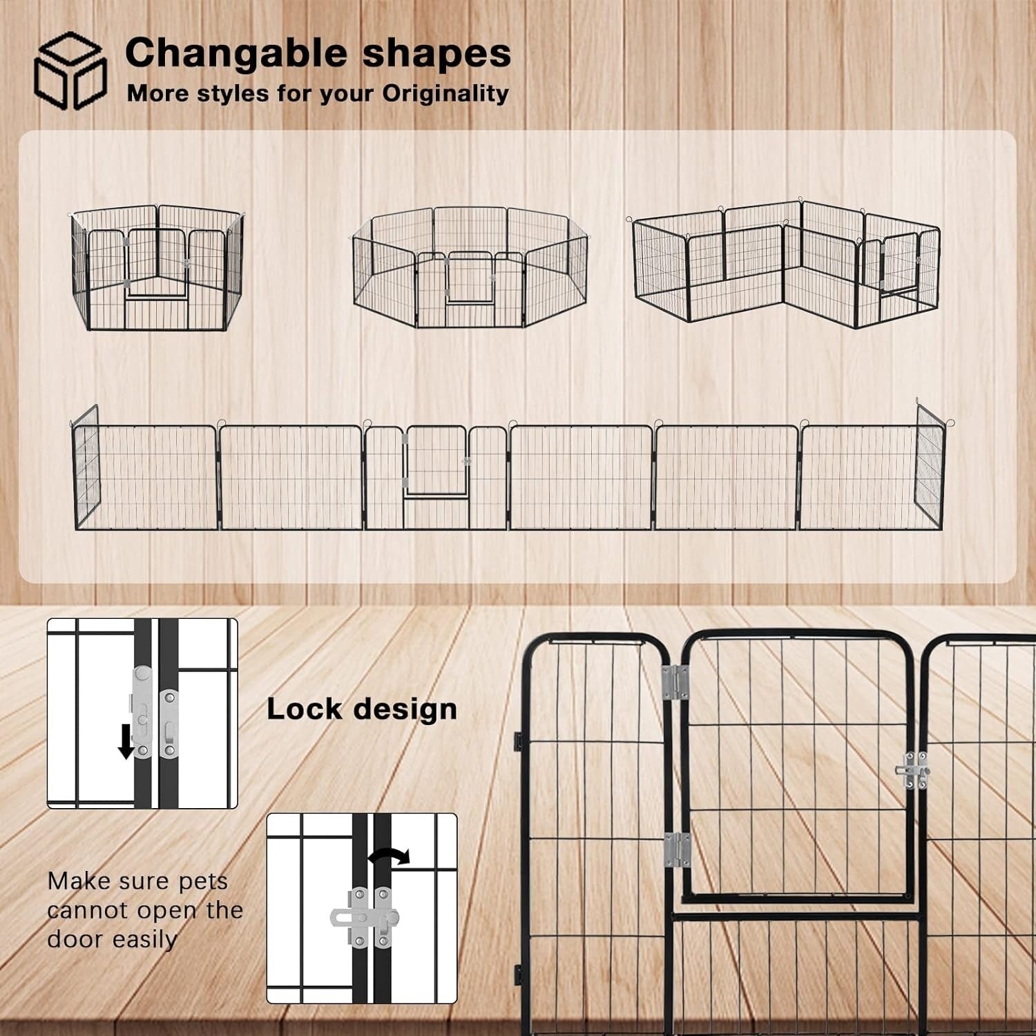 Parc à jeux pour chiens Bossin avec portes, 8/16/24 panneaux