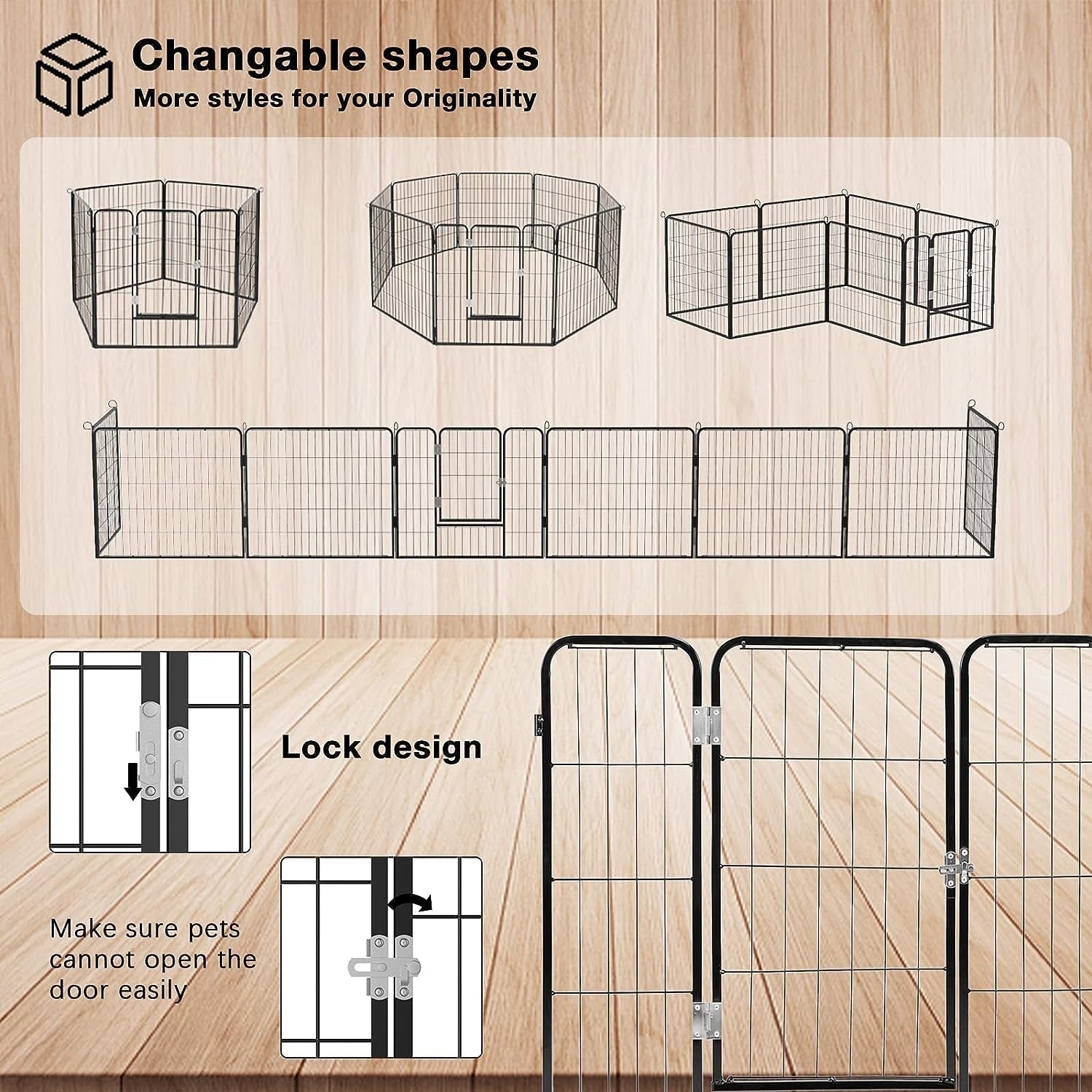 Parc à jeux pour chiens Bossin avec portes, 8/16/24 panneaux