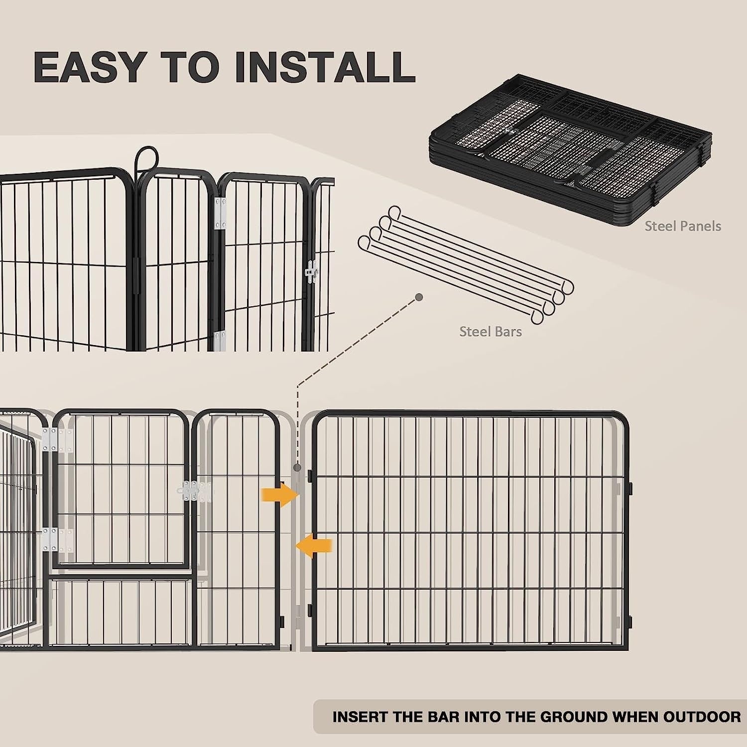 Parc à jeux pour chiens Bossin avec portes, 8/16/24 panneaux