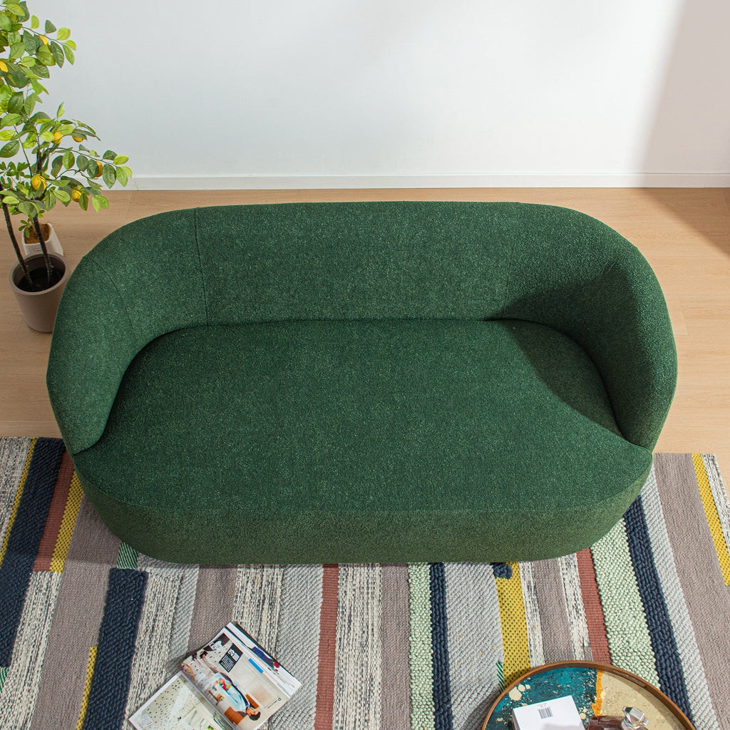 KINWELL Boucle Upholstered 2-Seats Loveseat with Pillows