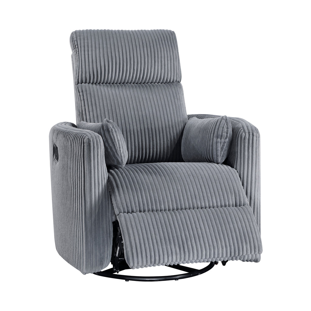 Braidy Corduroy Swivel Glider Manual Reclining Chair