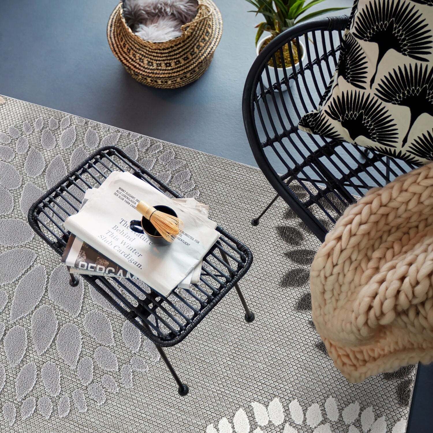 Tapis d'intérieur/extérieur Brescia à motifs floraux modernes