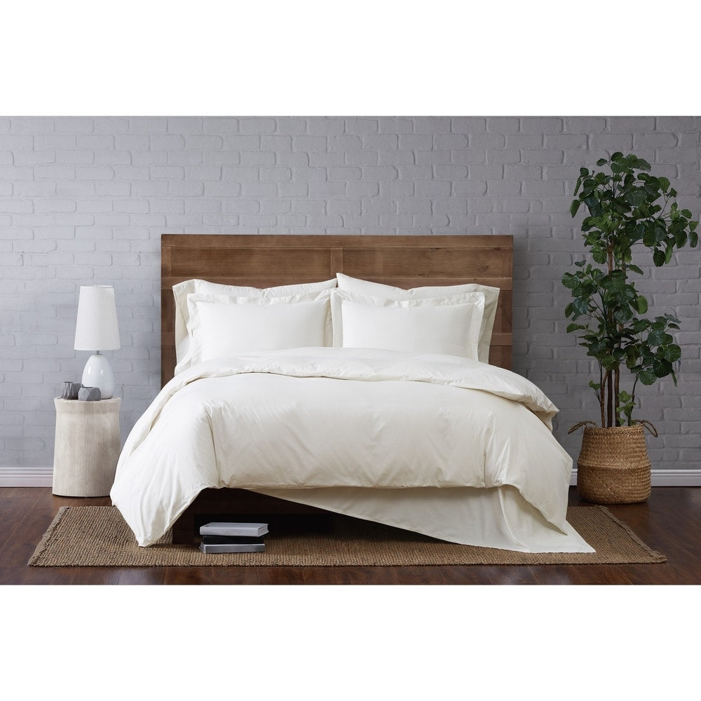 Brooklyn Loom Tight-Weave Cotton Percale Duvet Set