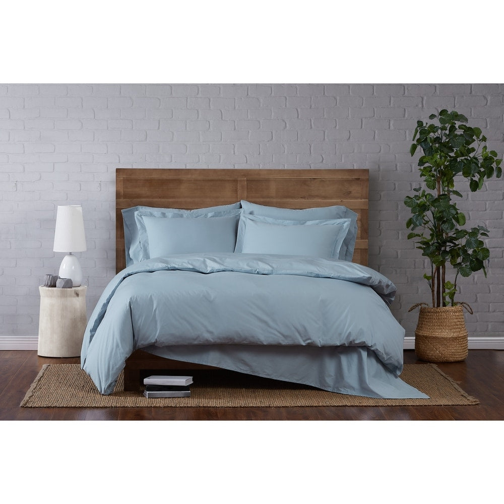 Brooklyn Loom Tight-Weave Cotton Percale Duvet Set