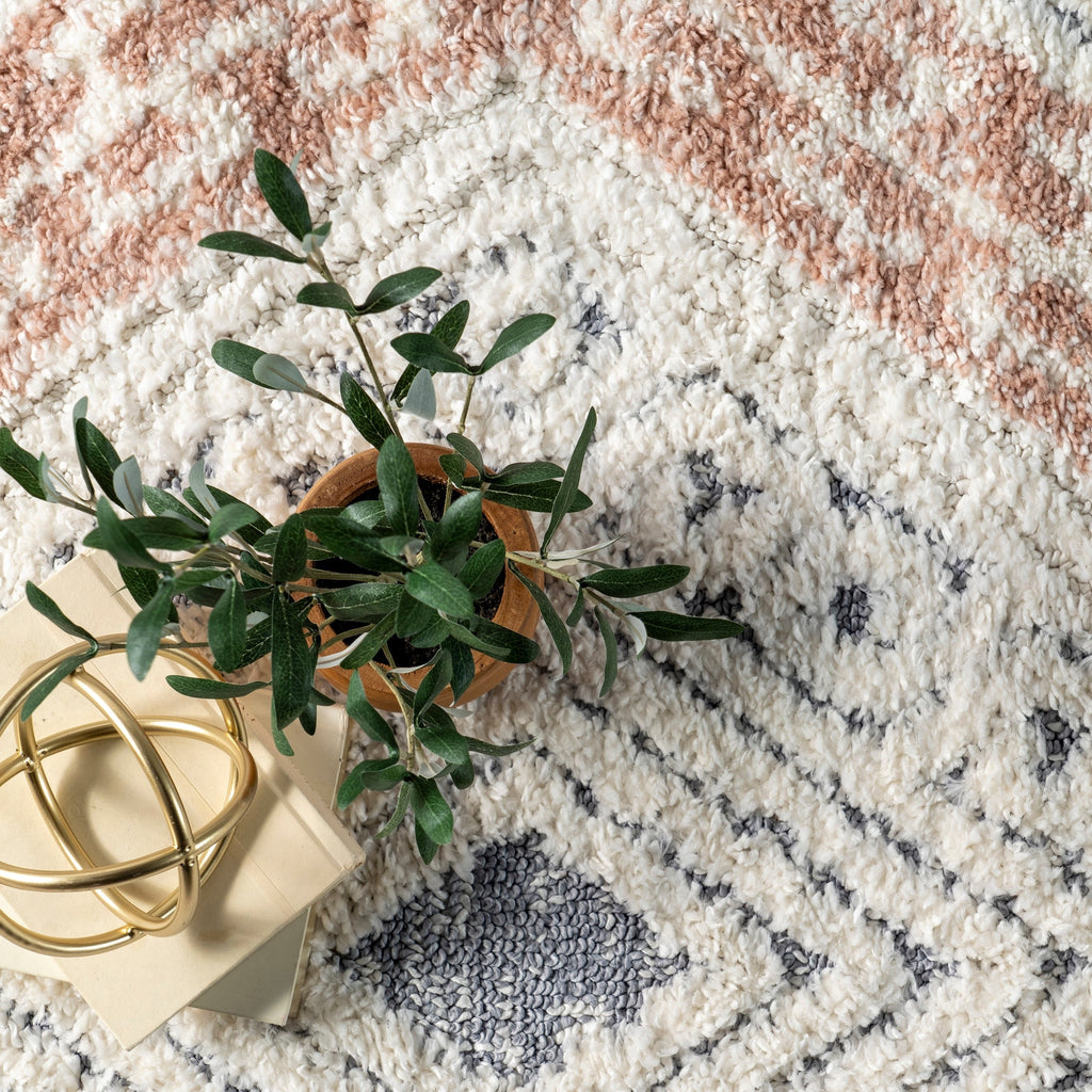 Tapis à pampilles en diamant surélevé en acacia Nuloom