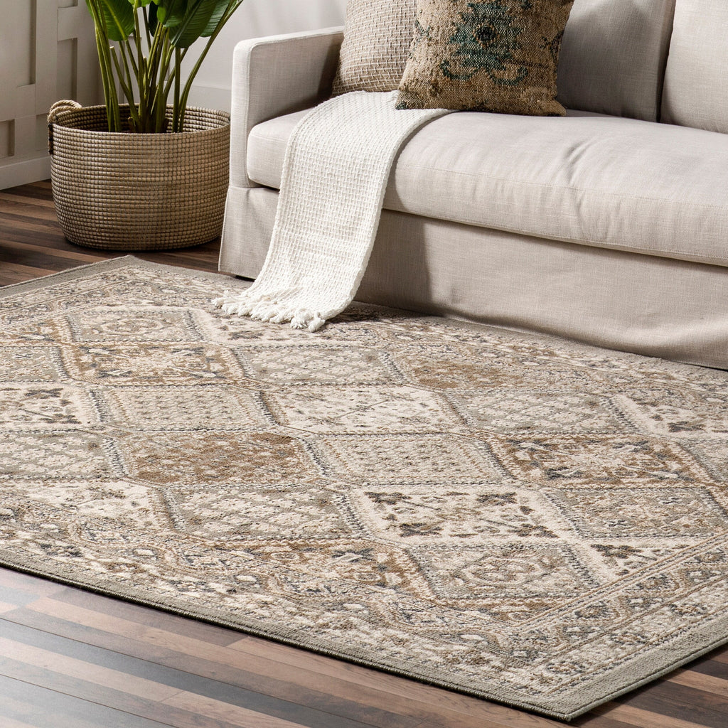 Tapis de sol carrelé traditionnel Nuloom Becca