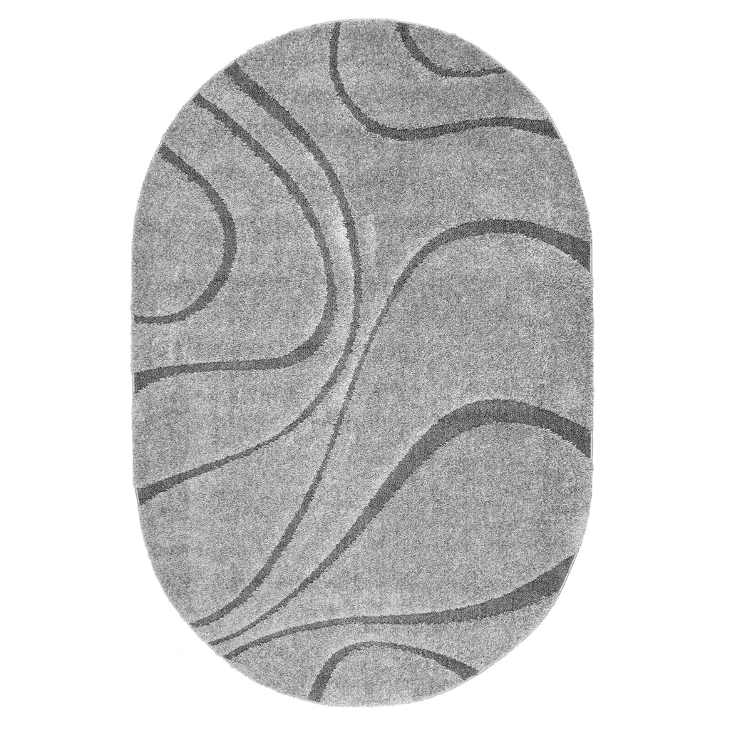 Tapis à poils longs Nuloom Krista contemporain à motifs tourbillonnants