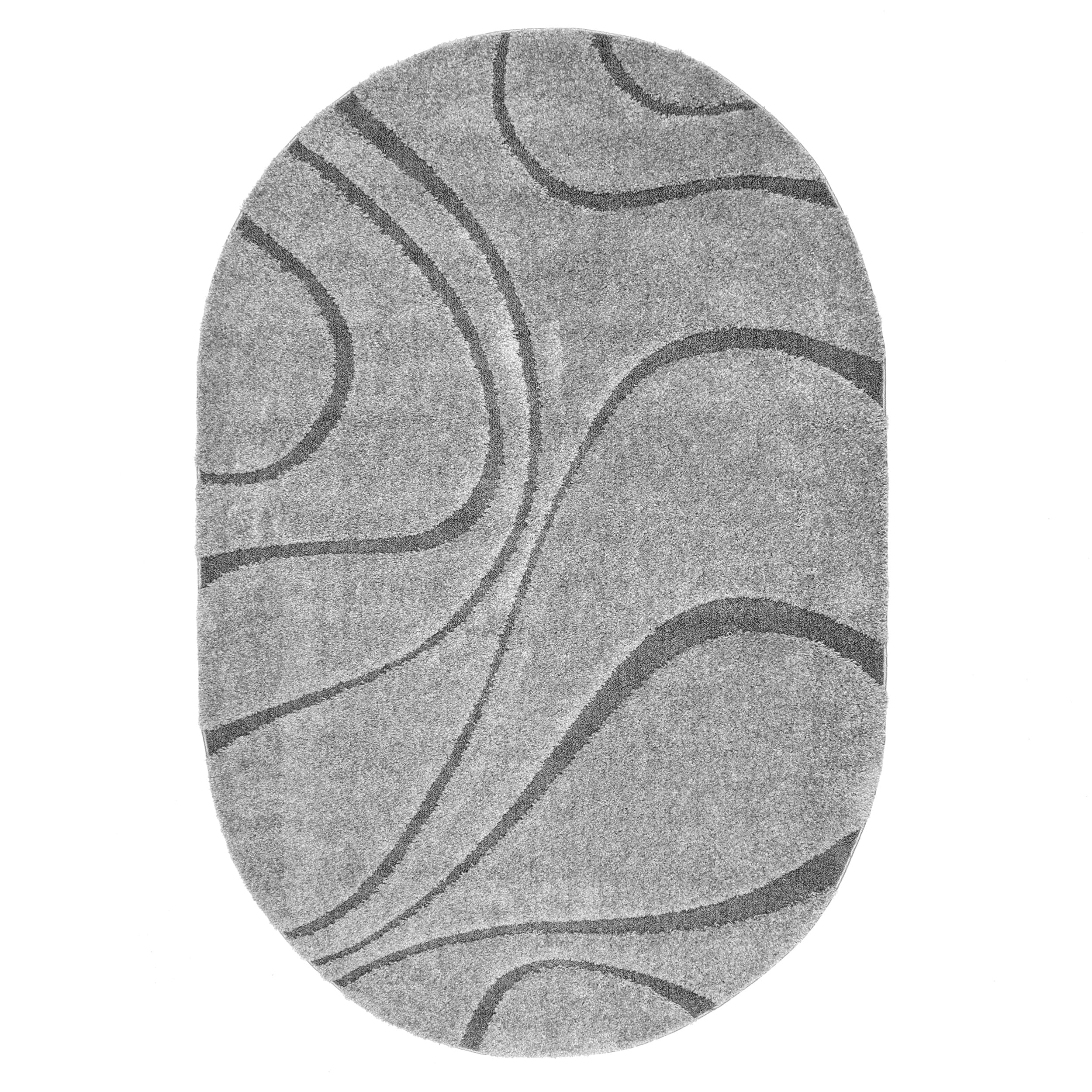 Tapis à poils longs Nuloom Krista contemporain à motifs tourbillonnants