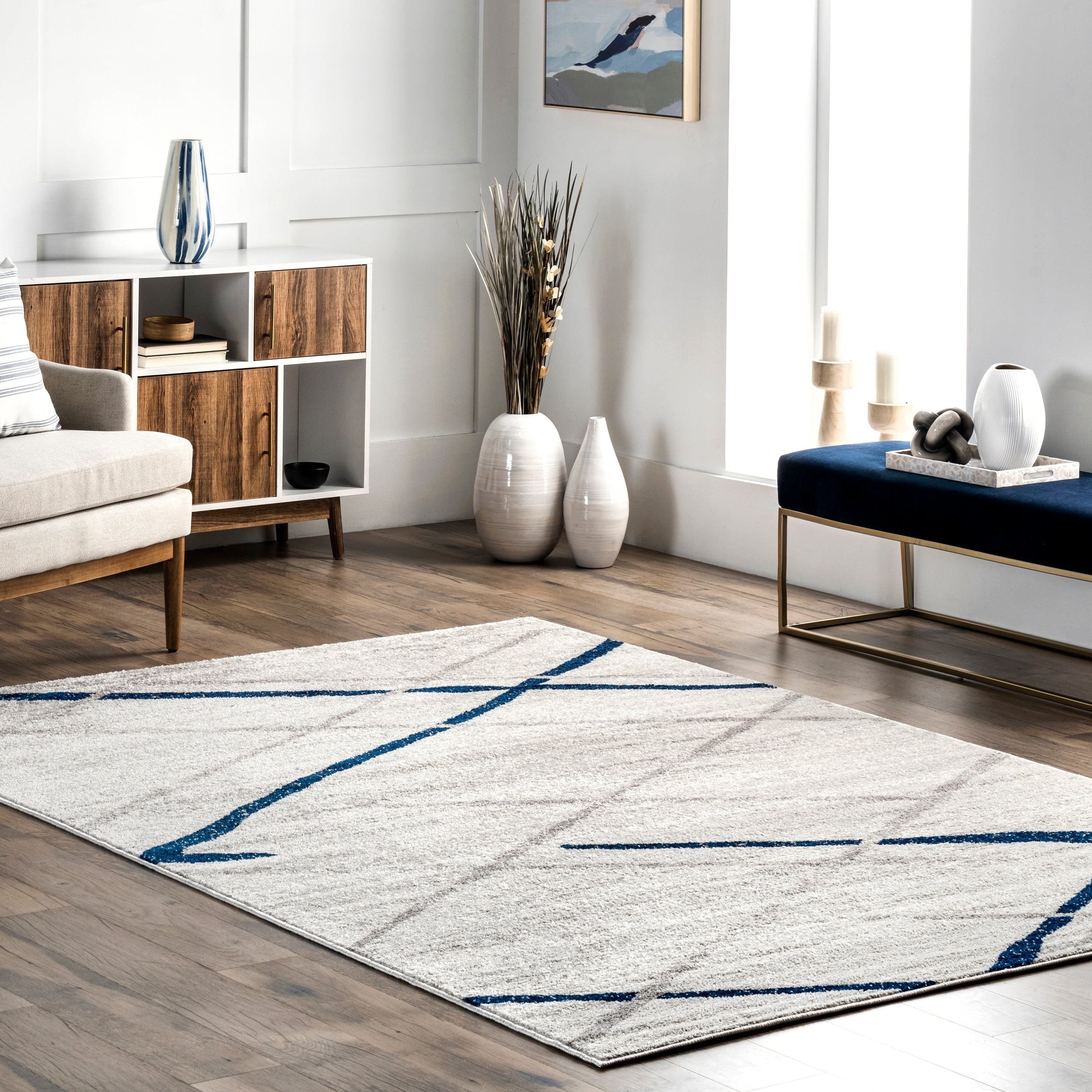 Tapis de sol abstrait moderne Nuloom Skylar