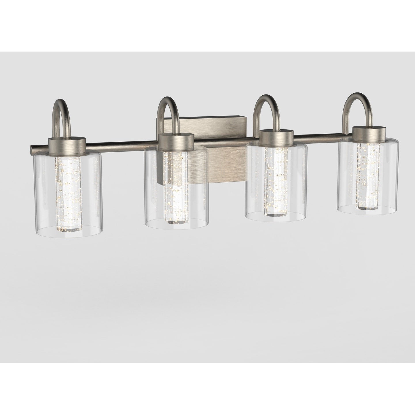 Brushed Nickel Vanity Lights with Crystal Bubble Glass