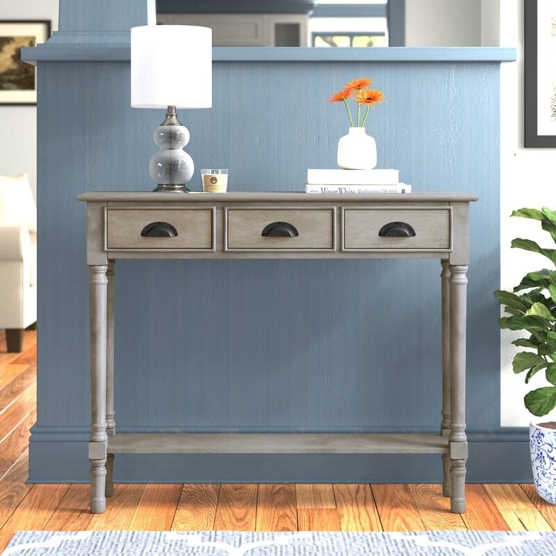 Console d'entrée à 3 tiroirs en bois de Burlington