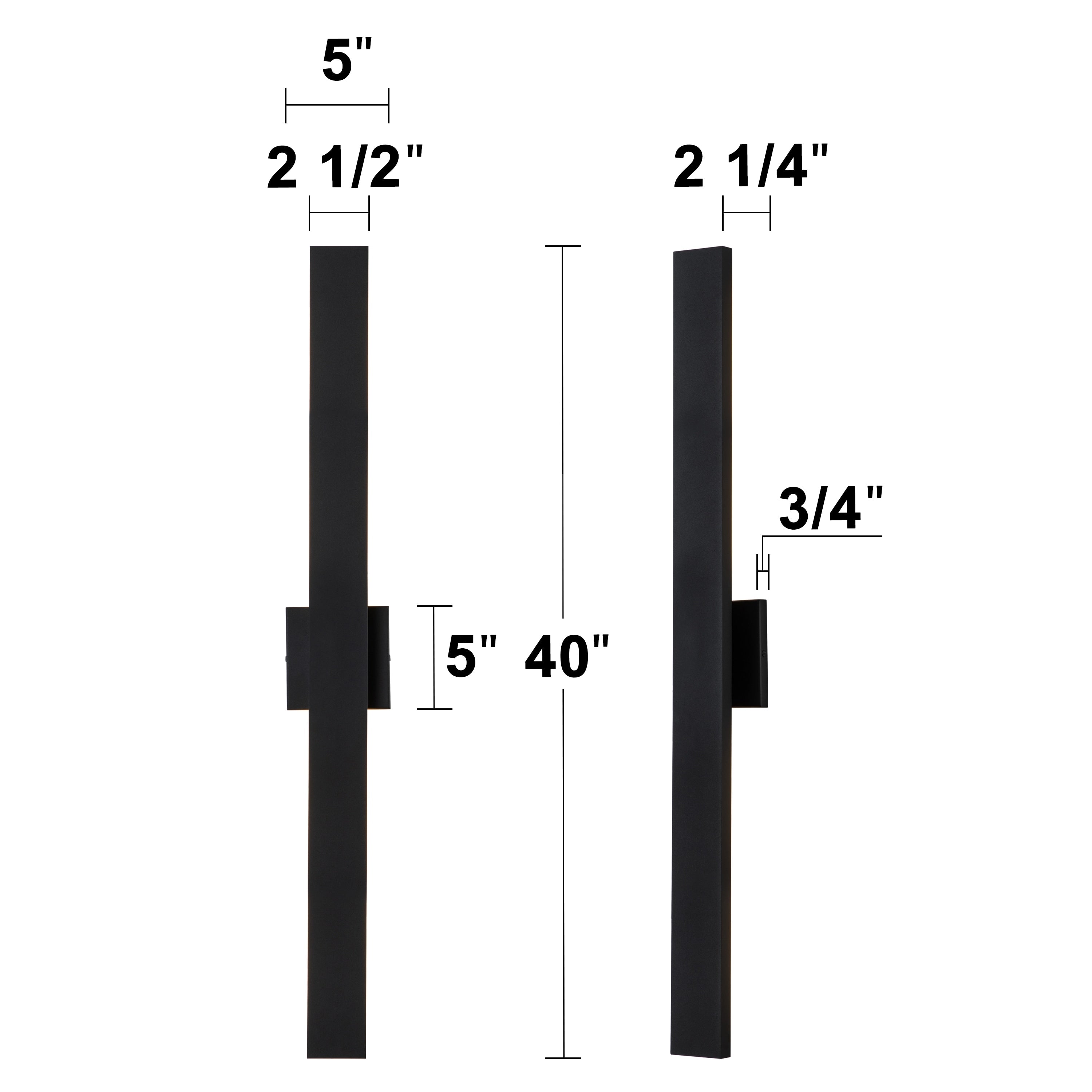 C Cattleya 2-Light Matte Black Aluminum LED Outdoor Wall Sconce