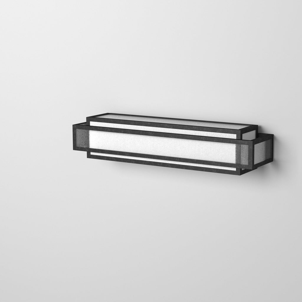 Barre de salle de bain carrée Lavery Camden, 3 lumières, en charbon de bois vieilli et verre grainé