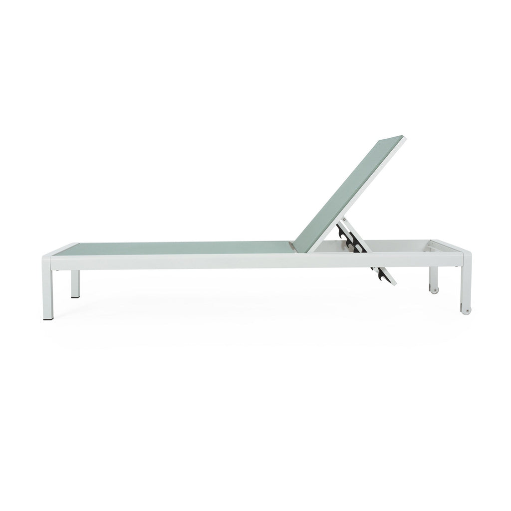 Chaise longue d'extérieur en aluminium Cape Coral (lot de 2) par Christopher Knight Home - 77,56 po x 25,20 po x 11,80 po