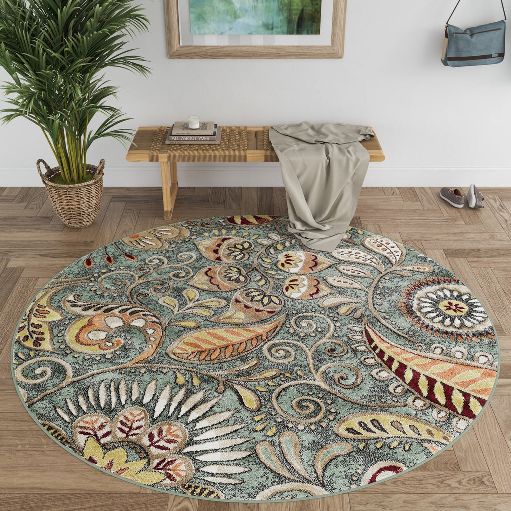 Tapis d'intérieur Caprice style moderne du milieu du siècle à motif floral