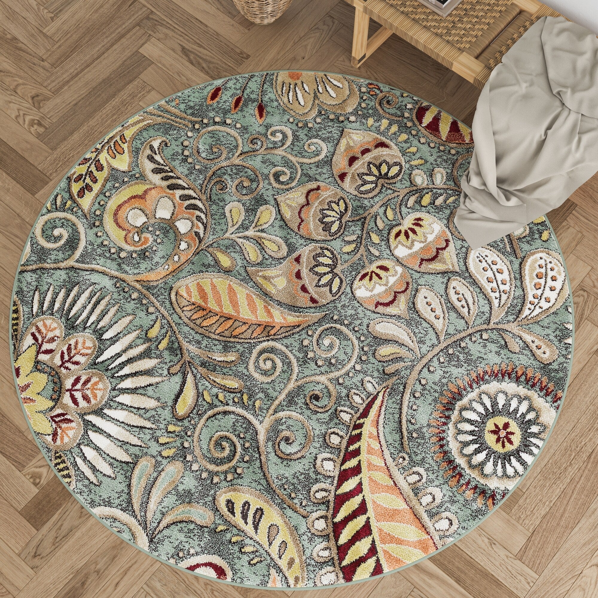 Tapis d'intérieur Caprice style moderne du milieu du siècle à motif floral
