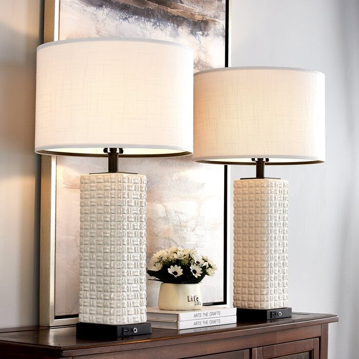 Ensemble de lampes de table USB en céramique