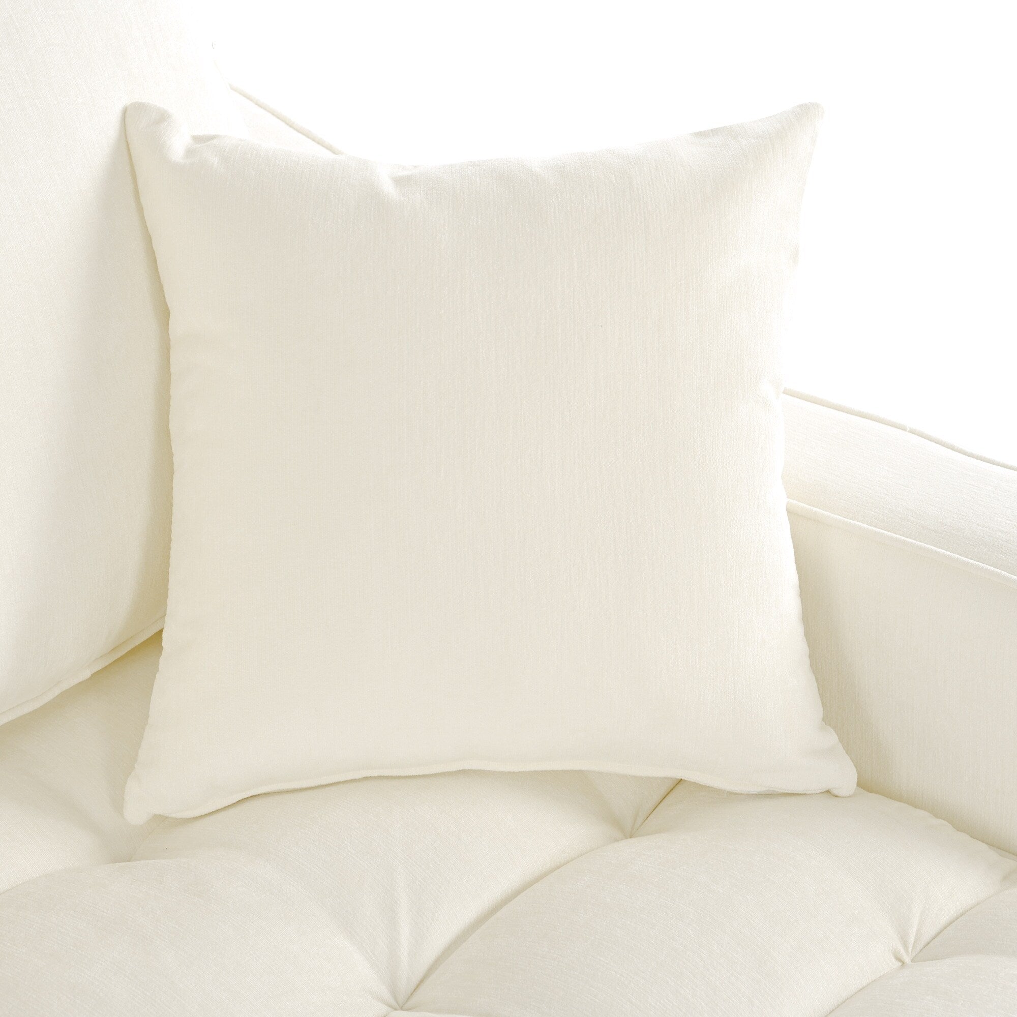 Chenille Chaise Lounge Sofa Bed, Upholstered Sofa Couch with Tufted Backrest and 2 Detachable Pillows for Living Room