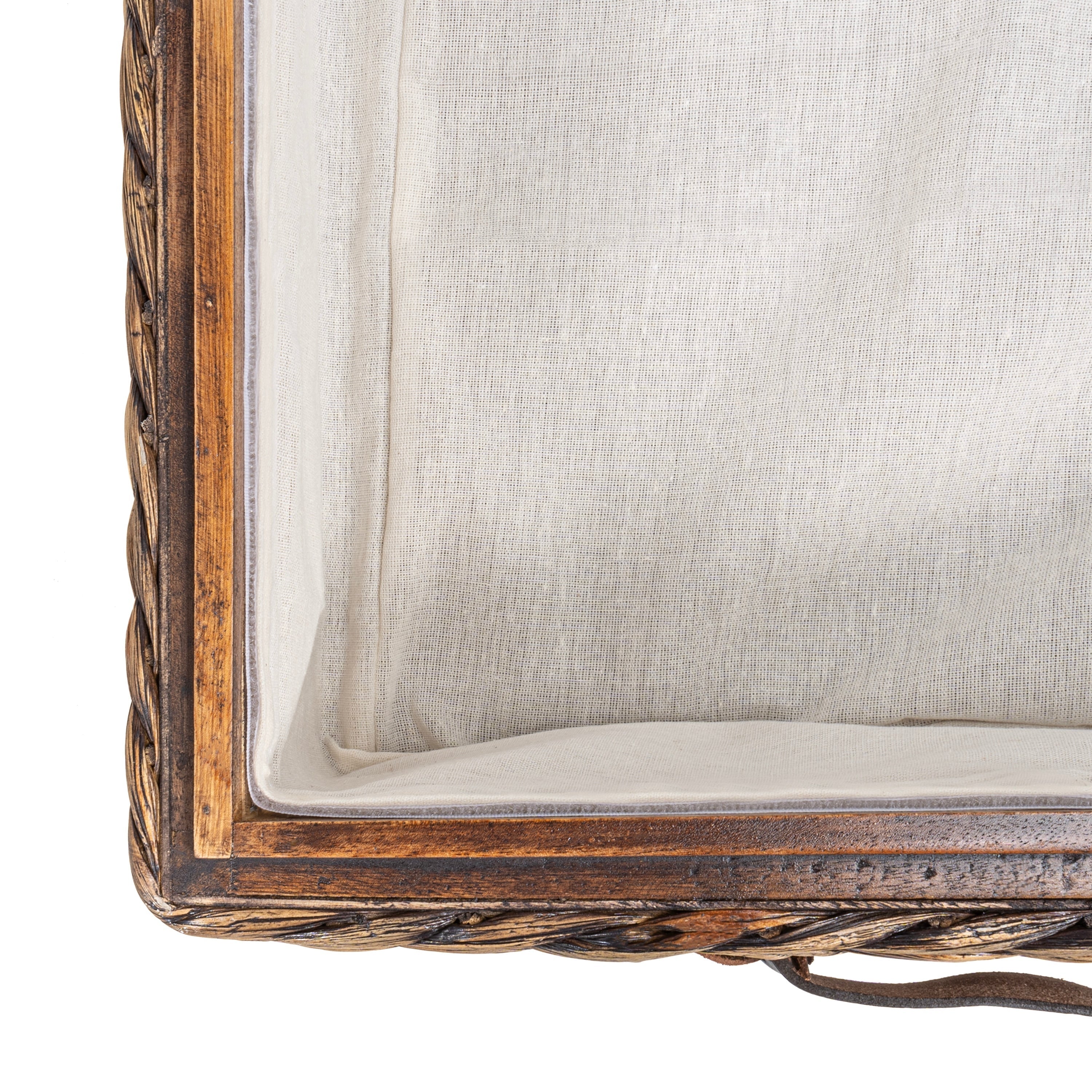 Happimess Bac de rangement sous le lit en jacinthe/bois avec roulettes et poignées