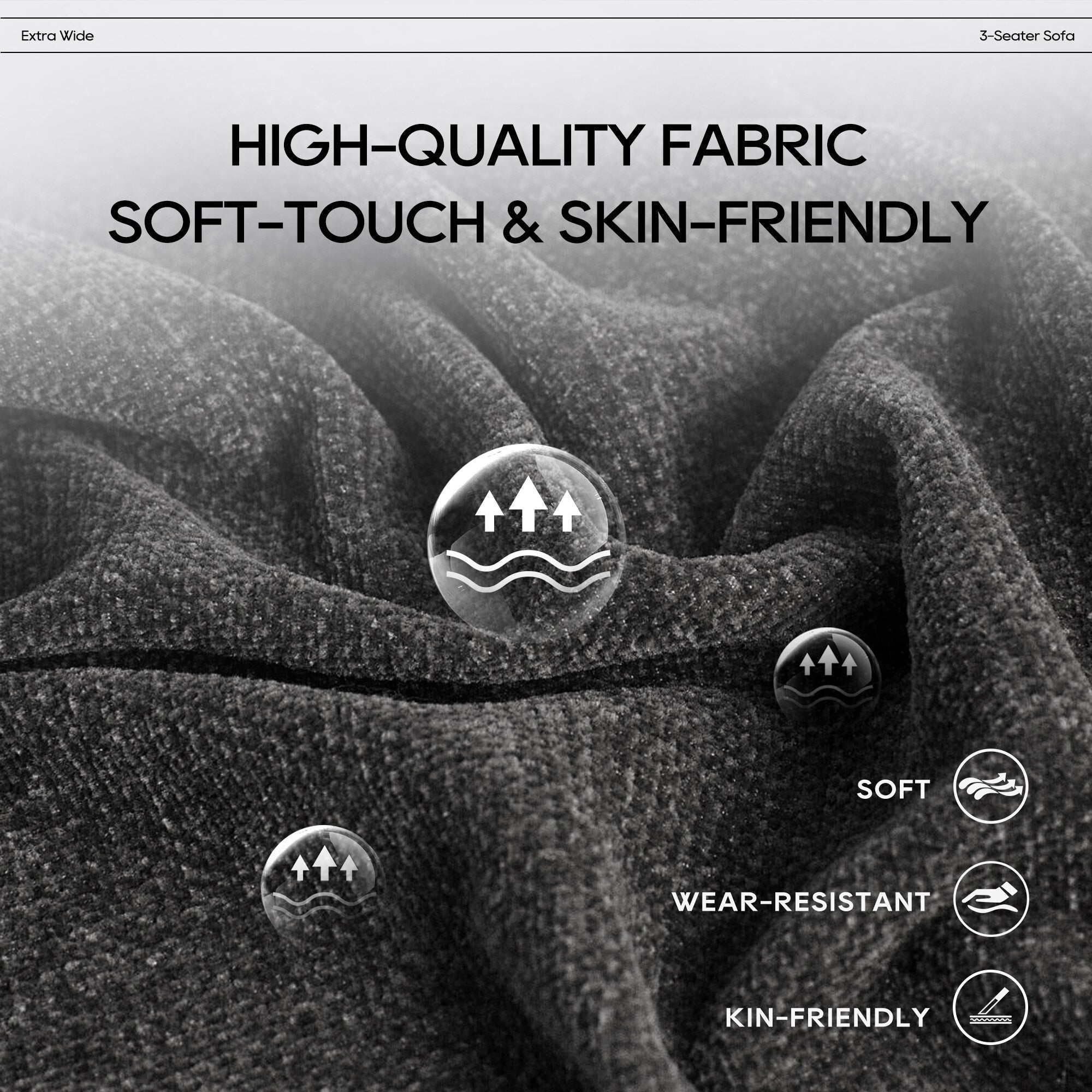 Cloud Modular Sofa Sectional 144 with Ottoman - Plush Chenille Fabric Living Room Couch