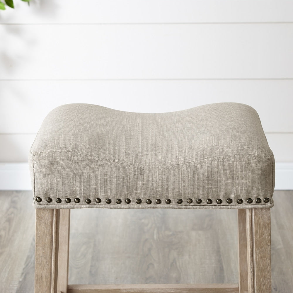 The Gray Barn Barish Backless Saddle Seat Counter Stools (Set of 2)
