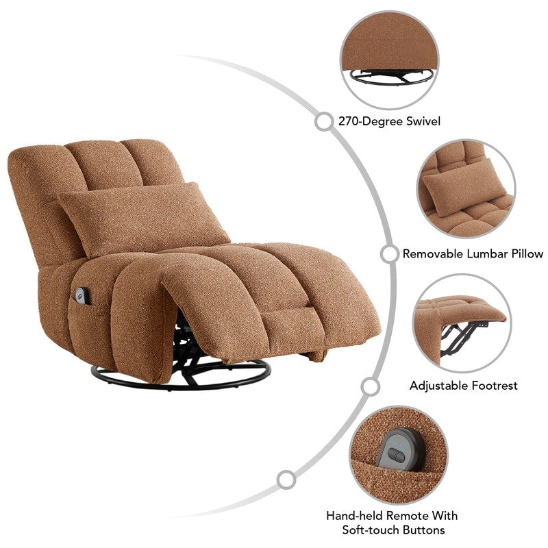 Cole Power Recliner Chair Swivel Glider with Lumbar Support
