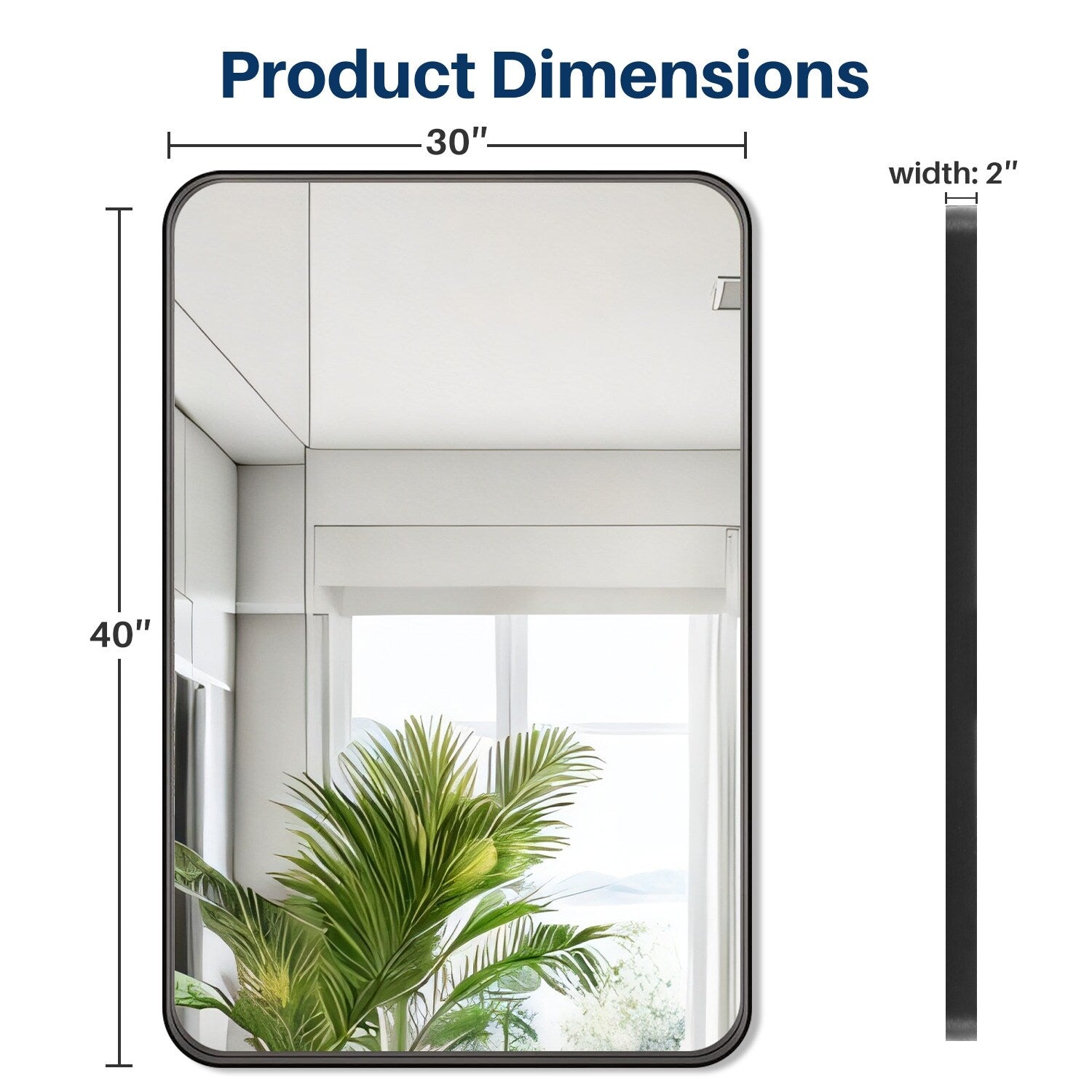 Bathroom Mirrors for Over Sink Wall, Matte Large Mirror, Decorative for Restroom, Farmhouse, Horizontally or Vertically Hanging