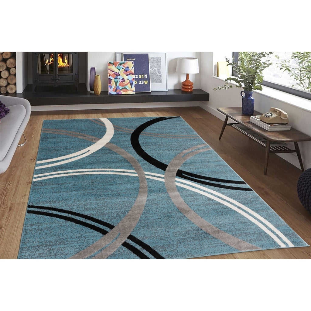 World Rug Gallery Contemporary Abstract Circles Design Area Rug