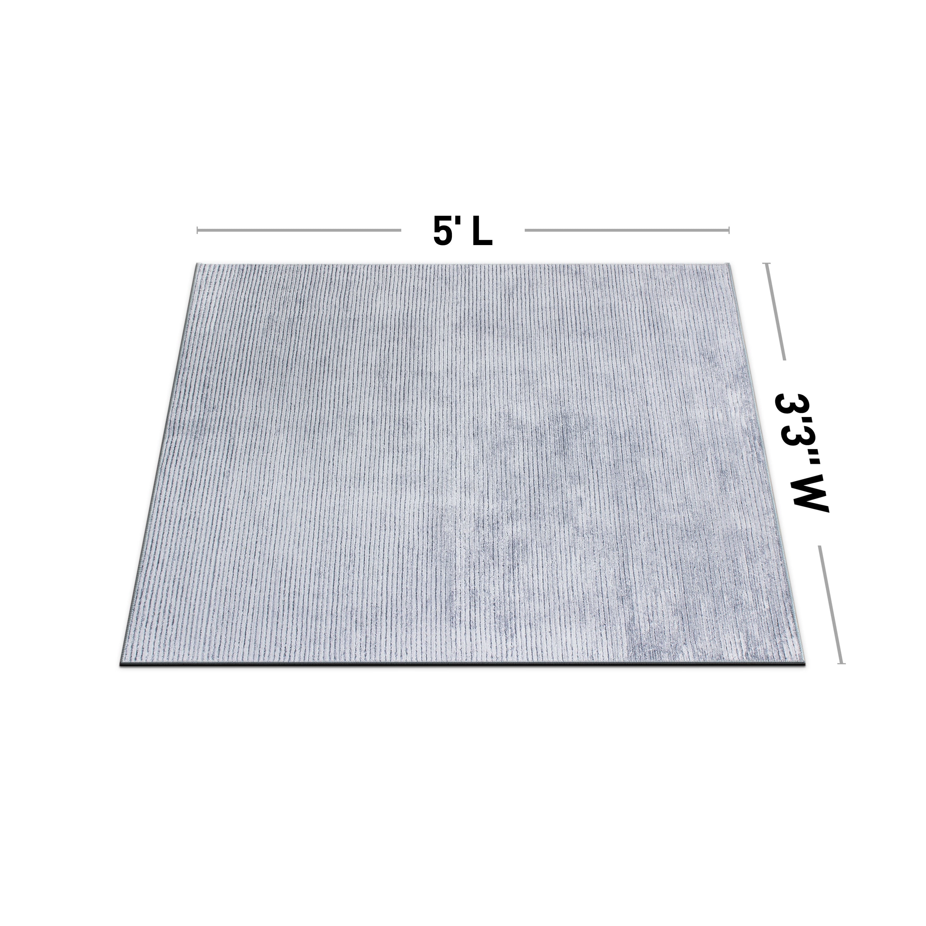 Tapis contemporain à rayures usées lavable en machine