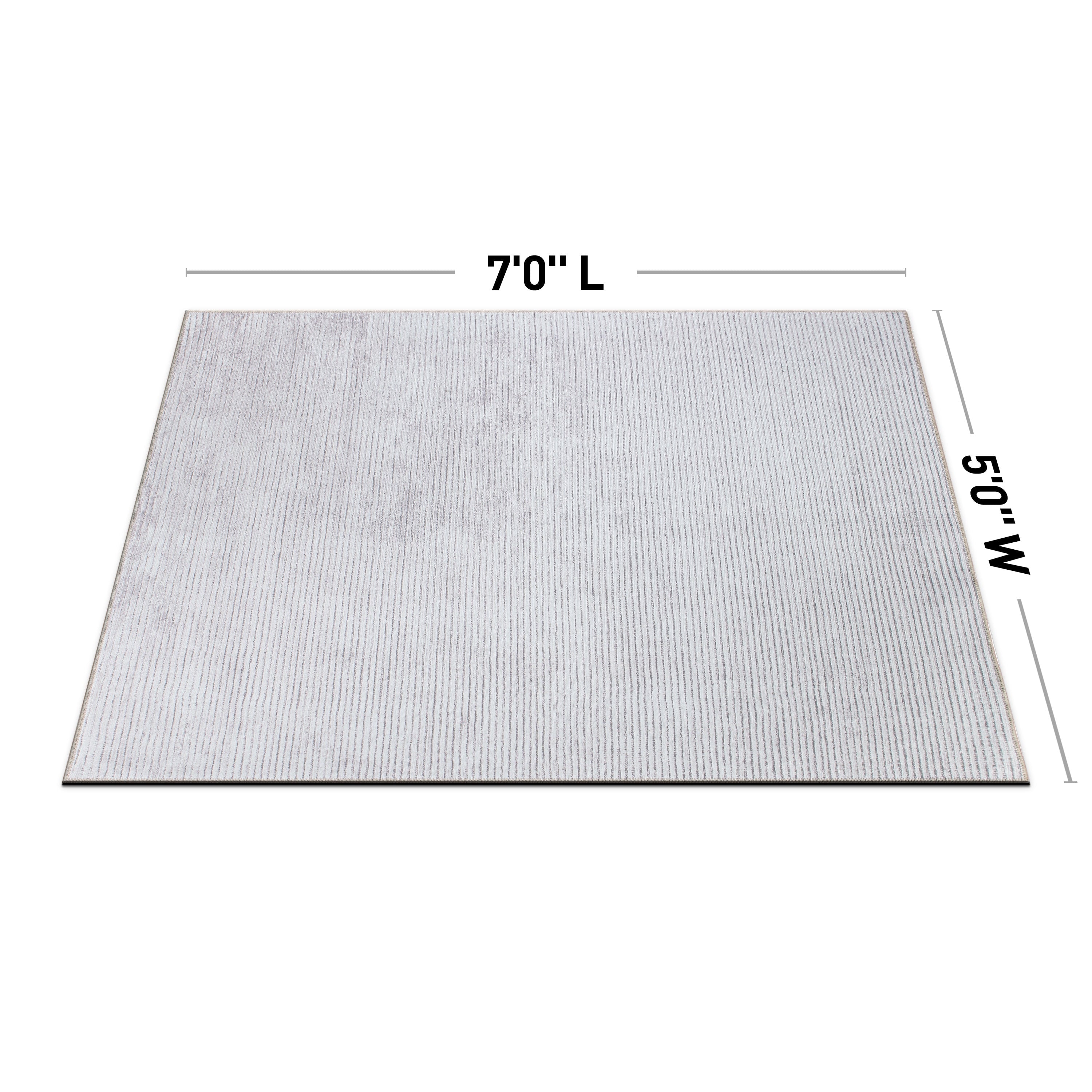 Tapis contemporain à rayures usées lavable en machine