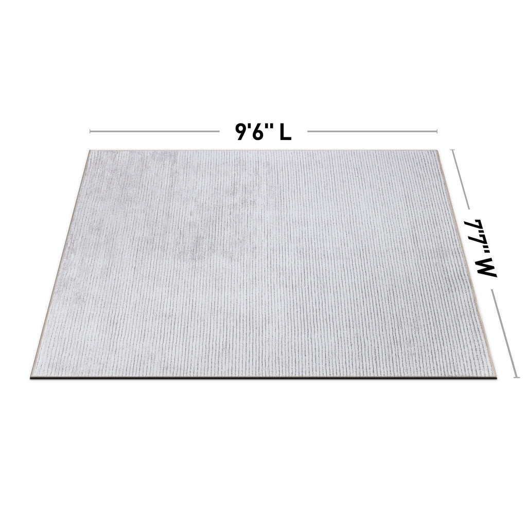 Tapis contemporain à rayures usées lavable en machine