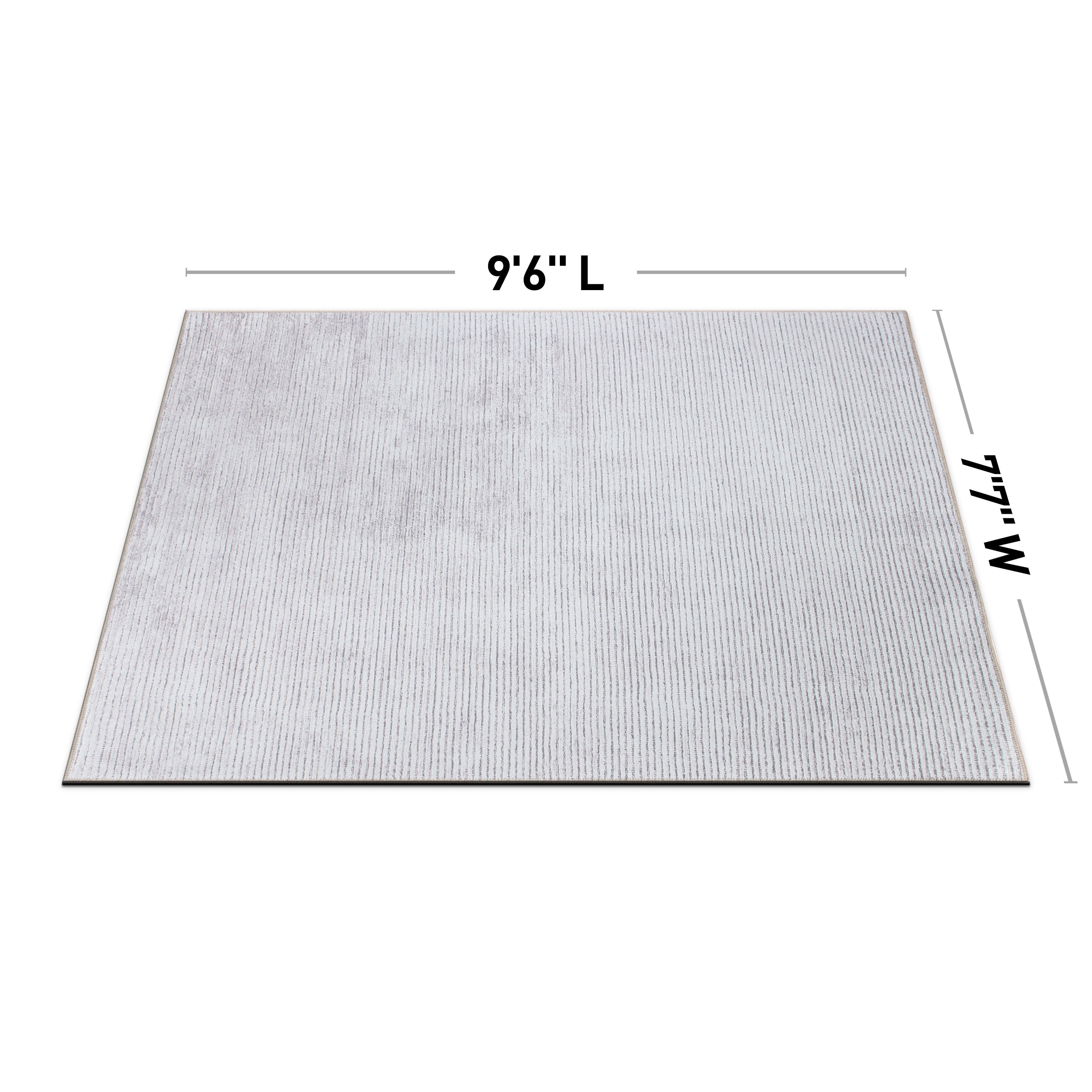 Tapis contemporain à rayures usées lavable en machine