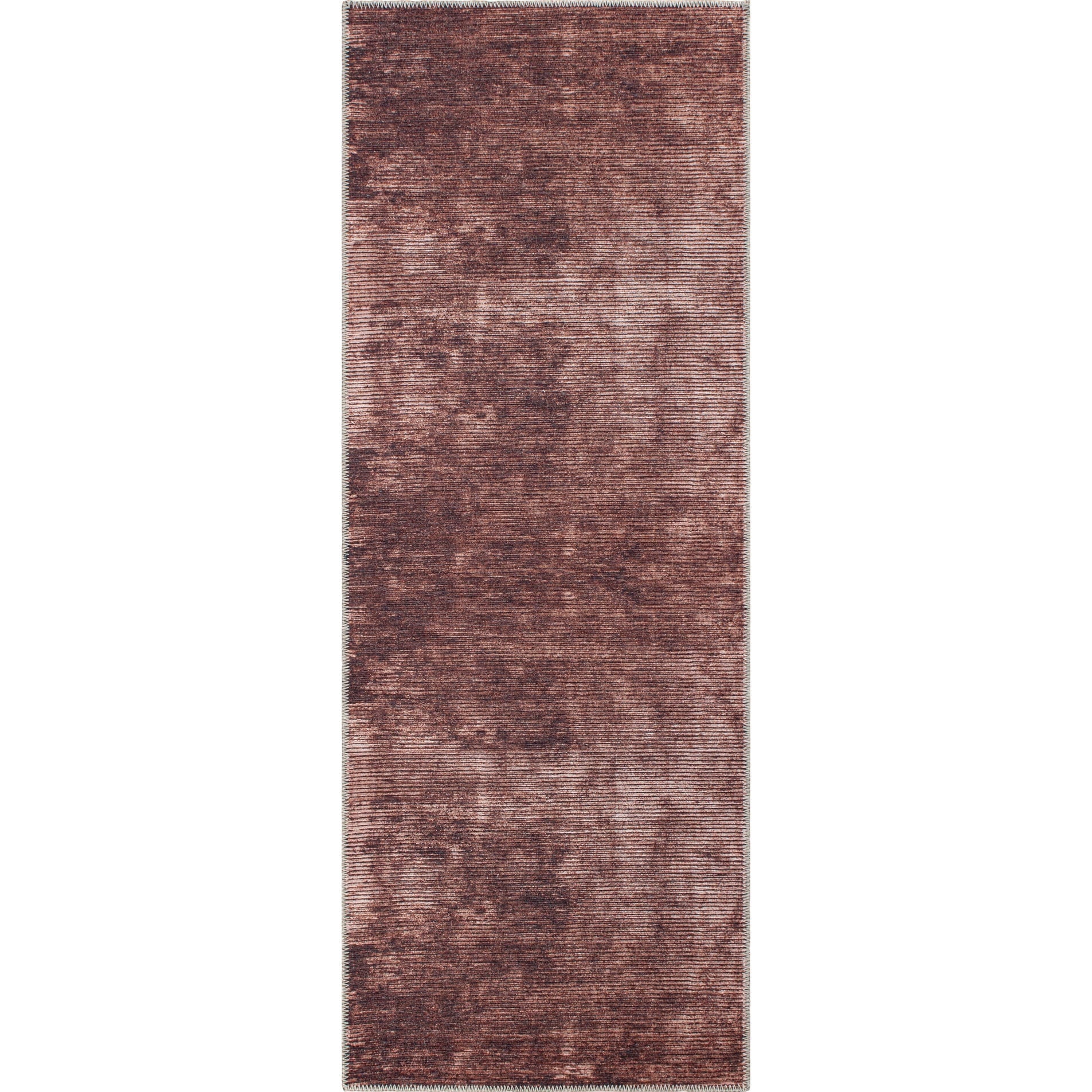 Tapis contemporain à rayures usées lavable en machine