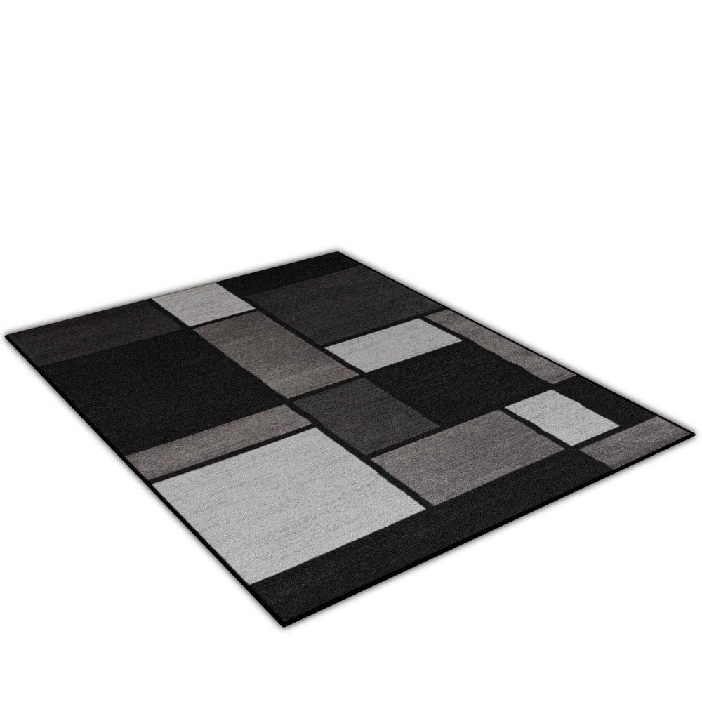 World Rug Gallery Contemporary Modern Boxed Color Block Area Rug