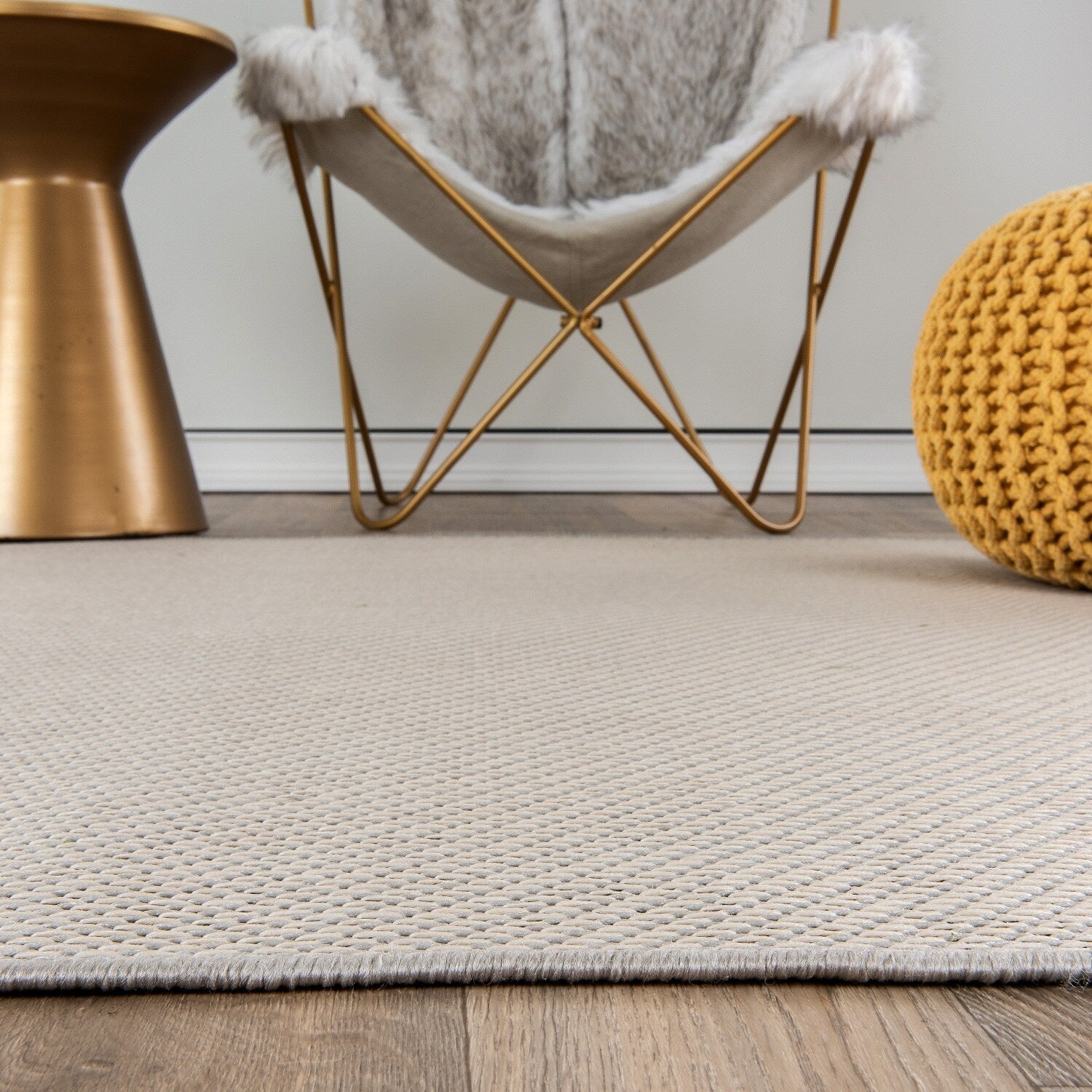 Tapis contemporain uni d'intérieur/extérieur