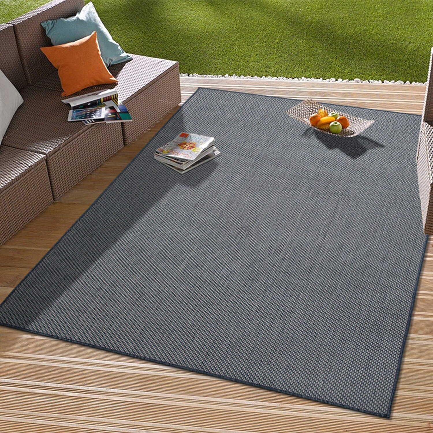 Tapis contemporain uni d'intérieur/extérieur