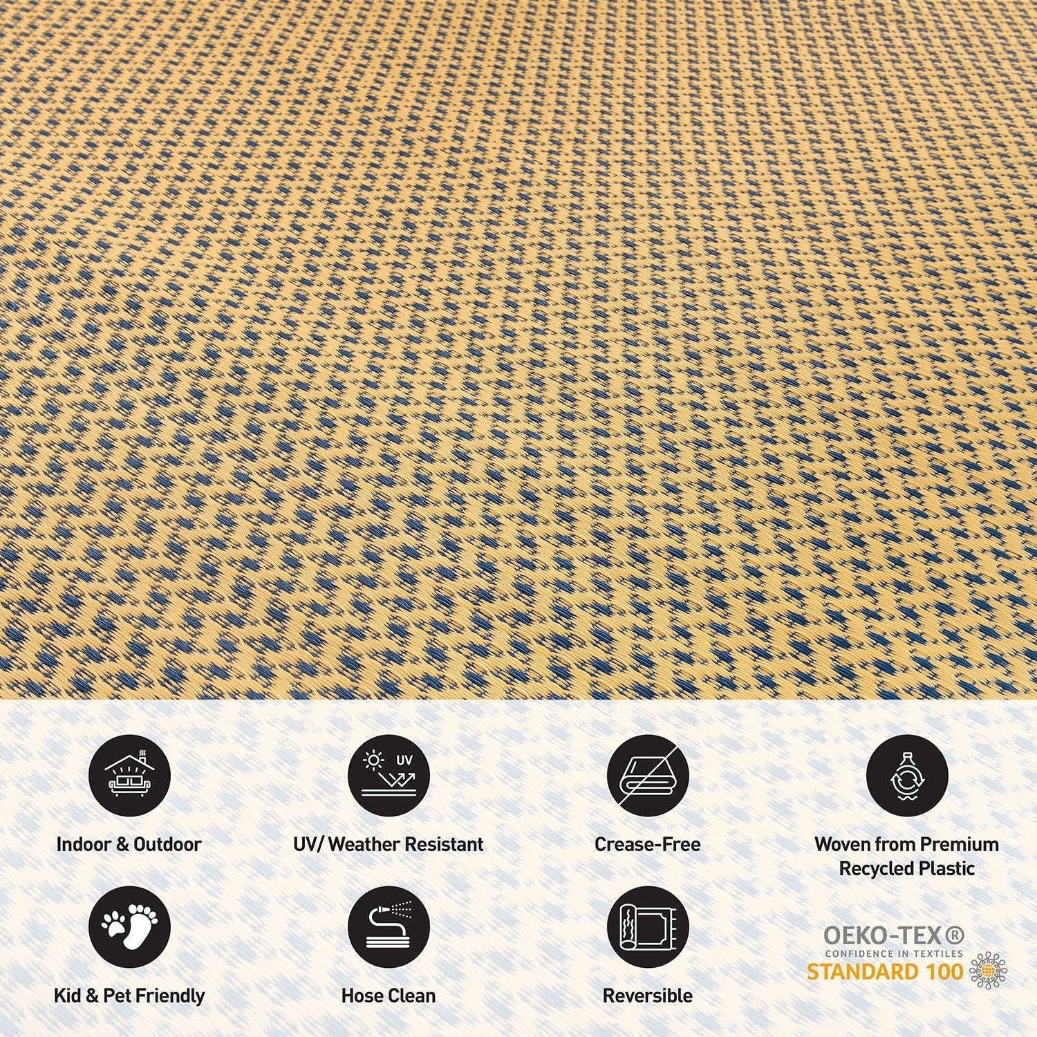 Tapis d'extérieur contemporains en plastique solide réversible