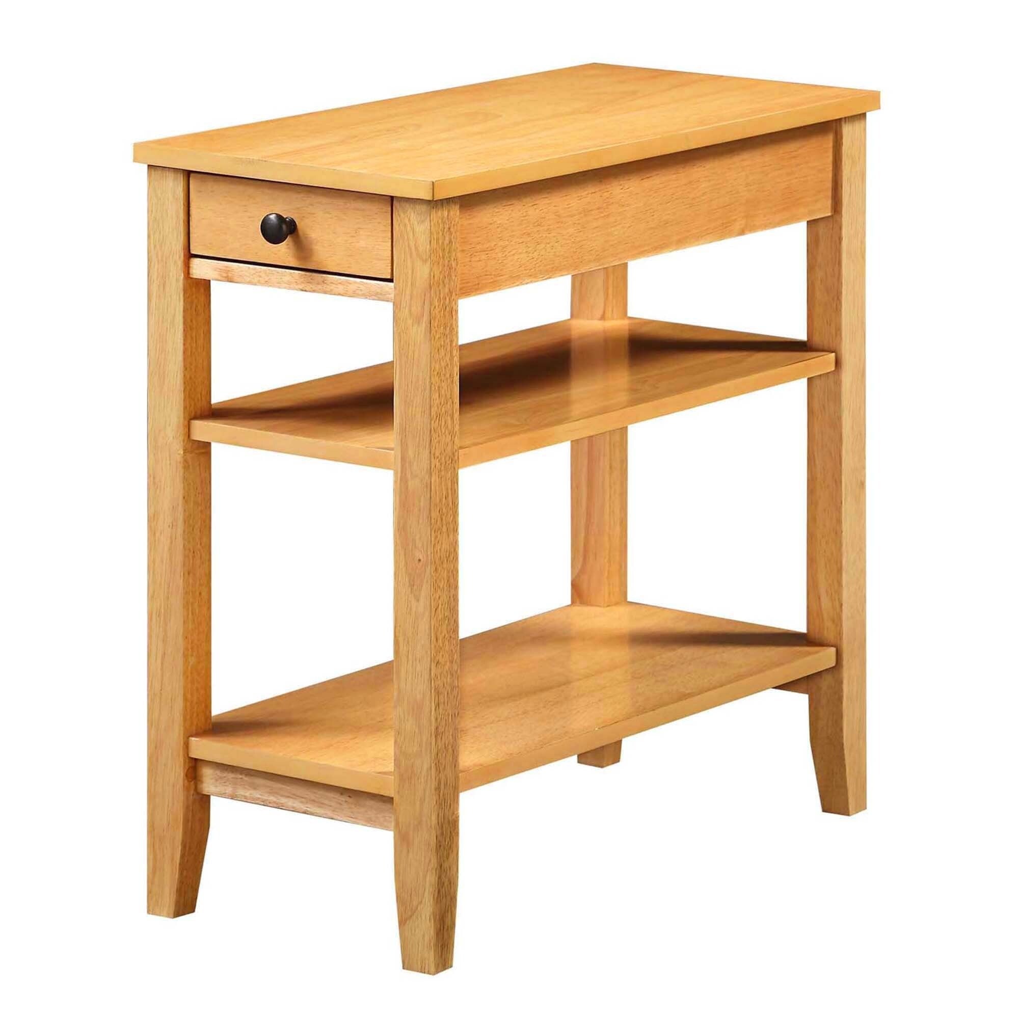 Convenience Concepts American Heritage 1 Drawer Chairside End Table with Shelves